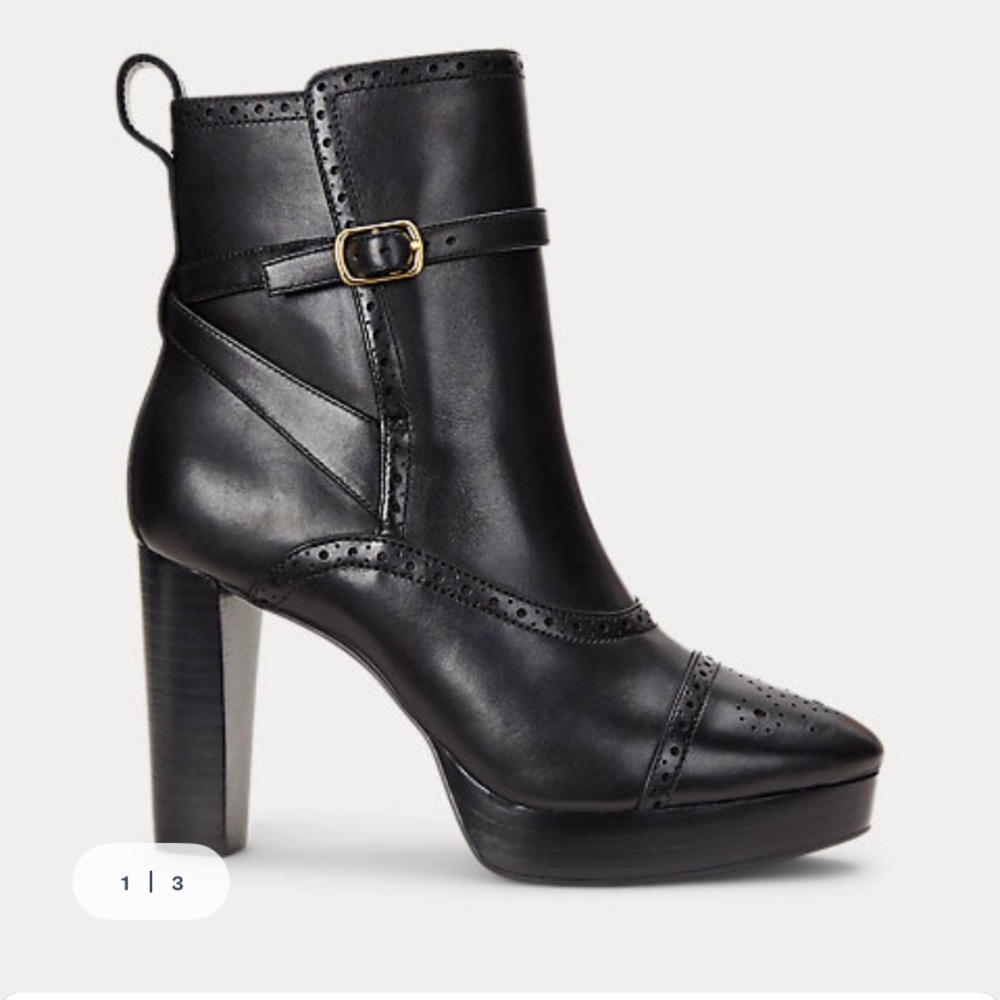 Ralph Lauren McKinsey Burnished Leather Bootie